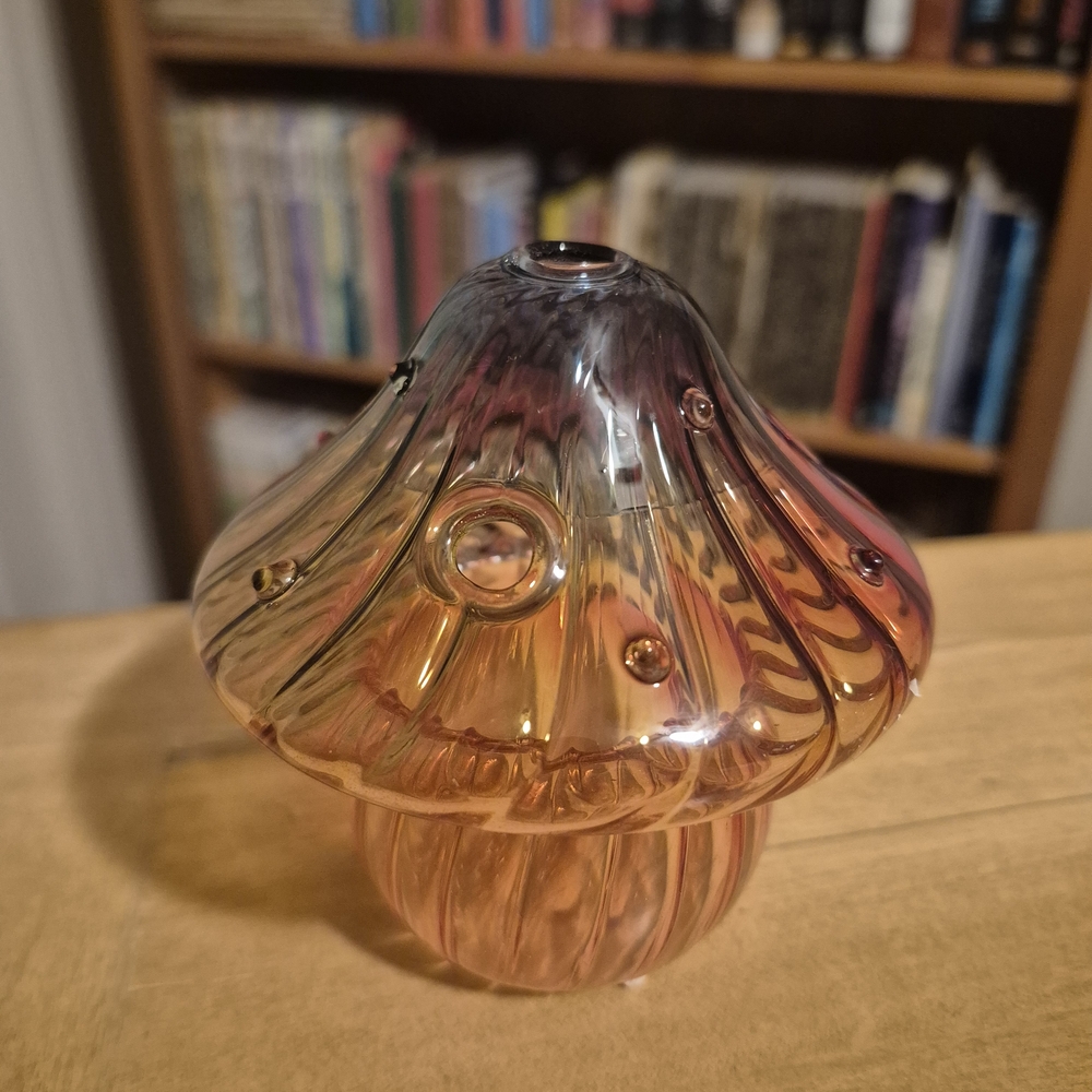 Elegant Glass Mushroom Art Piece